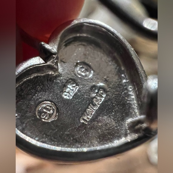 SU Thailand 925 Sterling Silver Filigree Heart Earrings Drop Dangle Hooks 2 cms - Picture 7 of 7